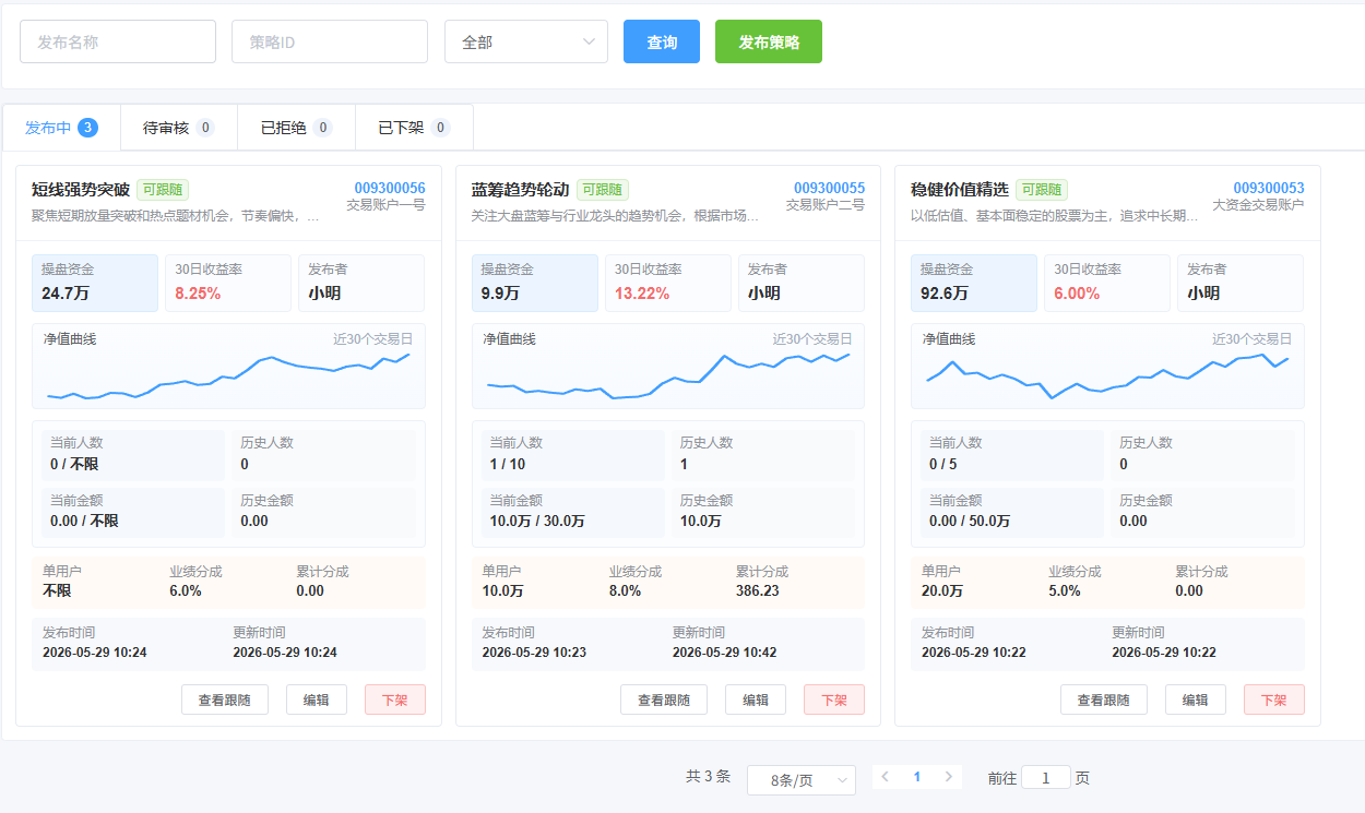 管理端策略发布截图
